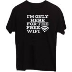 Buy Free Wi-Fi | Black Customized Short Sleeve | Men’s Cotton T-Shirt