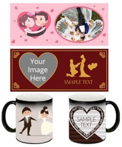 Buy Custom Printed Both Side | Wedding Design Black Magic Mug | Ceramic Coffee Mug For Gift