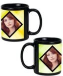 Buy Dual Image Design Custom Black | Dual Tone Printed Both Side | Ceramic Coffee Mug For Gift