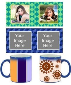 Buy Custom Printed Both Side | Abstract Design Blue Magic Mug | Ceramic Coffee Mug For Gift