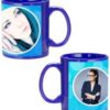 Circles Design Custom Blue Ceramic Mug