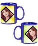 Buy Dual Image Design Custom Blue | Dual Tone Printed Both Side | Ceramic Coffee Mug For Gift