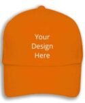 Buy Own Design Orange Customized | Unisex Printed & Embroidery | Adjustable Stylish Solid Caps