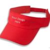 Red Visor Customized Printed Tennis Cap