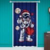 Astronaut Santa D Room Blacken Print Curtai