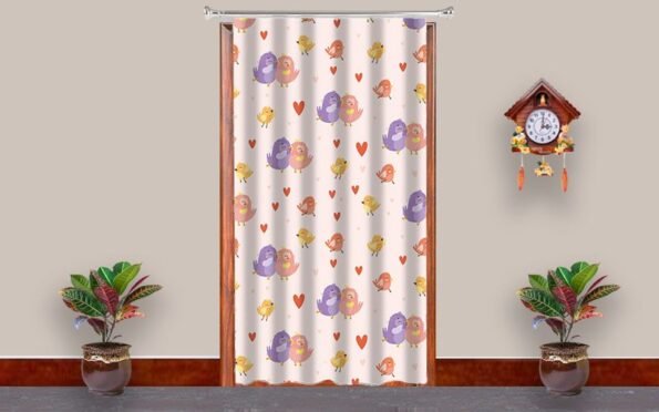 Buy Couple Bird D Room Blacken Print Curtain | Customized Own Design Solid | Sunshine Decor Curtain For Bedroom Office