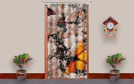 Butterfly D Room Blacken Photo Print Curtain