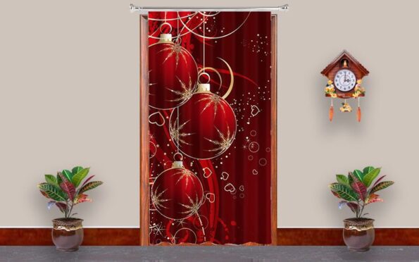 Buy Christmas Room Blacken Photo Print Curtain | Customized Own Design Solid | Sunshine Decor Curtain For Bedroom Office