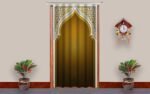 Buy Antique Door D Room Blacken Print Curtain | Customized Own Design Solid | Sunshine Decor Curtain For Bedroom Office