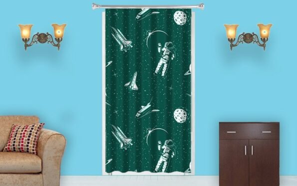 Buy Astronaut in Space D Room Blacken Curtain | Customized Own Design Solid | Sunshine Decor Curtain For Bedroom Office