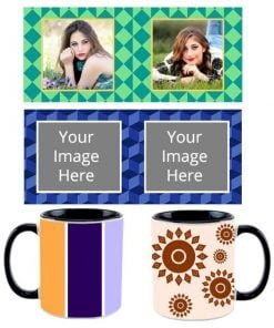 Buy Abstract Design Black | Customized Dual Tone | Cute Printed Coffee Mug For Gift