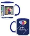 Buy Customized Dual Tone | Cute Happy Birthday Photo Design | Dark Blue Ceramic Coffee Mug