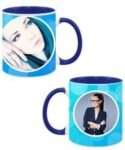 Buy Customized Dual Tone | Dark Blue Ceramic Photo Mug | Cute Circles Design Coffee Mug