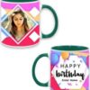 Green Happy Birthday Hexagon Design Mug