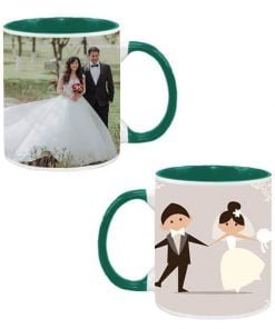 Buy Customized Dual Tone | Green Married Couple Design | Cute Ceramic Coffee Mug For Men Women