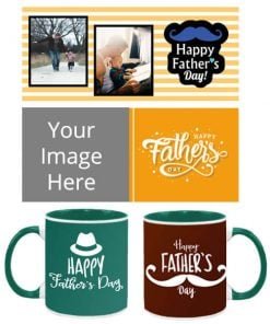 Buy Dual Tone Custom Green Mug | Cute Happy Fathers Day Design | Coffee Mug For Men