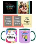 Buy Customized Dual Tone | Birthday Design Green Ceramic Mug | Cute Printed Friend Coffee Mug