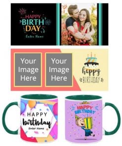 Birthday Design Green Ceramic Mug