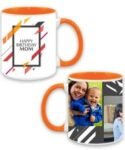 Birthday Abstract Design Custom Orange Ceramic Mug