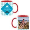 Happy Father Day Design Custom Red Ceramic Mug