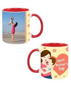 Mothers Day Design Custom Red Ceramic Mug