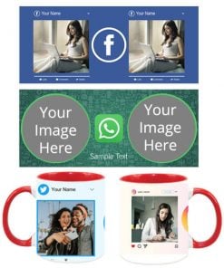 Social Media Design Custom Red Ceramic Mug