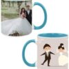 Married Couple Design Custom Sky Blue Ceramic Mug