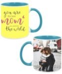 Buy You are the Best Mom Design Custom Sky Blue | Dual Tone Printed Both Side | Ceramic Coffee Mug For Gift