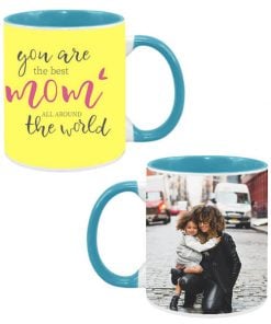 Best Mom Design Custom Sky Blue Ceramic Mug