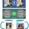 Social Media Design Custom Sky Blue Ceramic Mug