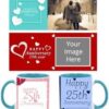 Anniversary Design Custom Sky Blue Ceramic Mug