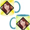 Dual Image Design Custom Sky Blue Ceramic Mug