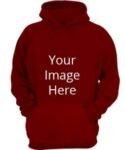 Buy Full Sleeve High Neck | Maroon Customized Hoodie | Custom Hoodies For Men And Women