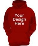 Buy Full Sleeve High Neck | Red Customized Hoodie | Custom Hoodies For Men And Women