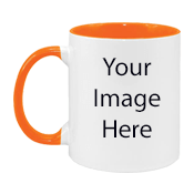 Customized Dual Tone Orange Mugs