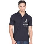 Buy Black Collar Neck Polo T-Shirt | Short Sleeve Logo Printed | Regular Fit Cotton Shirt