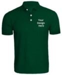 Buy Green Customized Polo T-Shirts | Men’s Collar Neck Half Sleeve | Logo Printed Cotton Shirt