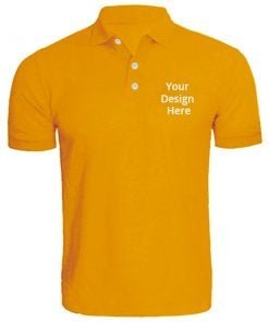 Buy Orange Customized Polo T-Shirts | Men’s Collar Neck Half Sleeve | Logo Printed Cotton Shirt
