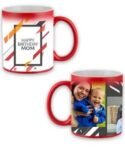 Buy Custom Printed Both Side | Happy Birthday Abstract Design Red Magic Mug | Ceramic Coffee Mug For Gift