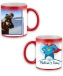 Buy Custom Printed Both Side | Happy Fathers Day Design Red Magic Mug | Ceramic Coffee Mug For Gift
