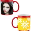 Yellow Flowers Design Red Magic Mug