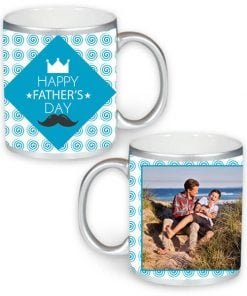 Father Day Design Custom Silver Ceramic Mug