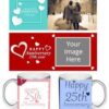 Anniversary Design Custom Silver Ceramic Mug