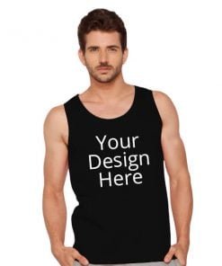 Buy Black Tank Top Vest | Sleeveless Customized Innerwear | Deep Round Neckline for Men