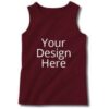 Sleeveless Customized Maroon Tank Top Vest