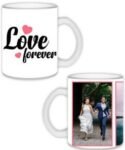 Buy Love Forever Design Transparent Frosted | Custom Printed Both Side | Ceramic Coffee Mug For Gift
