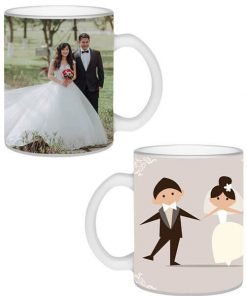Married Couple Design Transparent Frosted Ceramic Mug