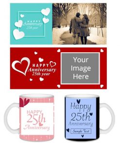 Anniversary Design Transparent Frosted Ceramic Mug