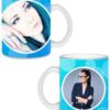 Blue Circles Design Transparent Frosted Ceramic Mug