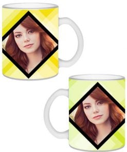 Dual Image Design Transparent Frosted Ceramic Mug